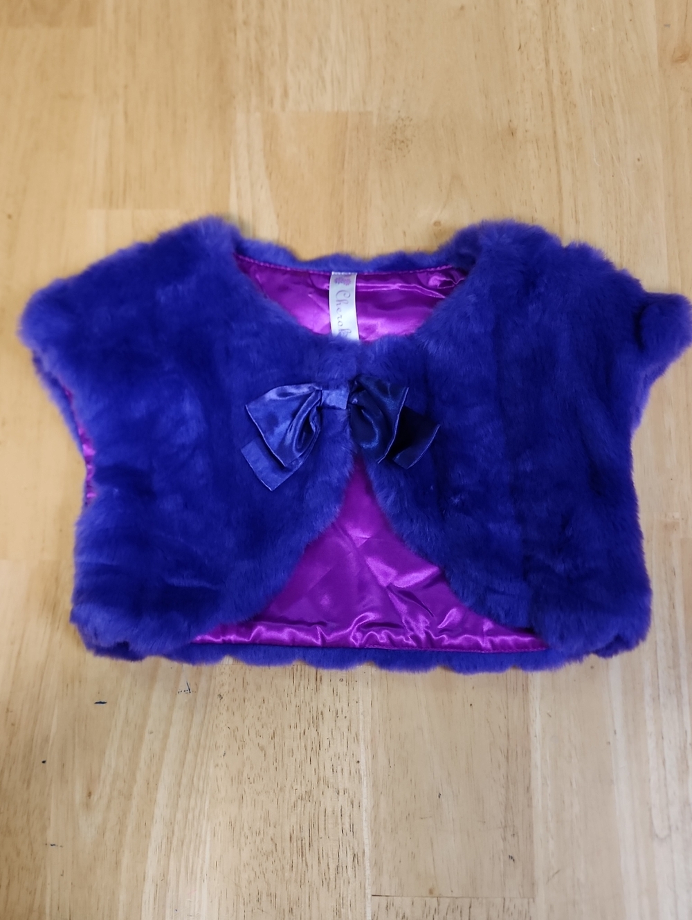Cherokee Girls Vibrant Purple Faux Fur Bolero Shrug Size XL EUC